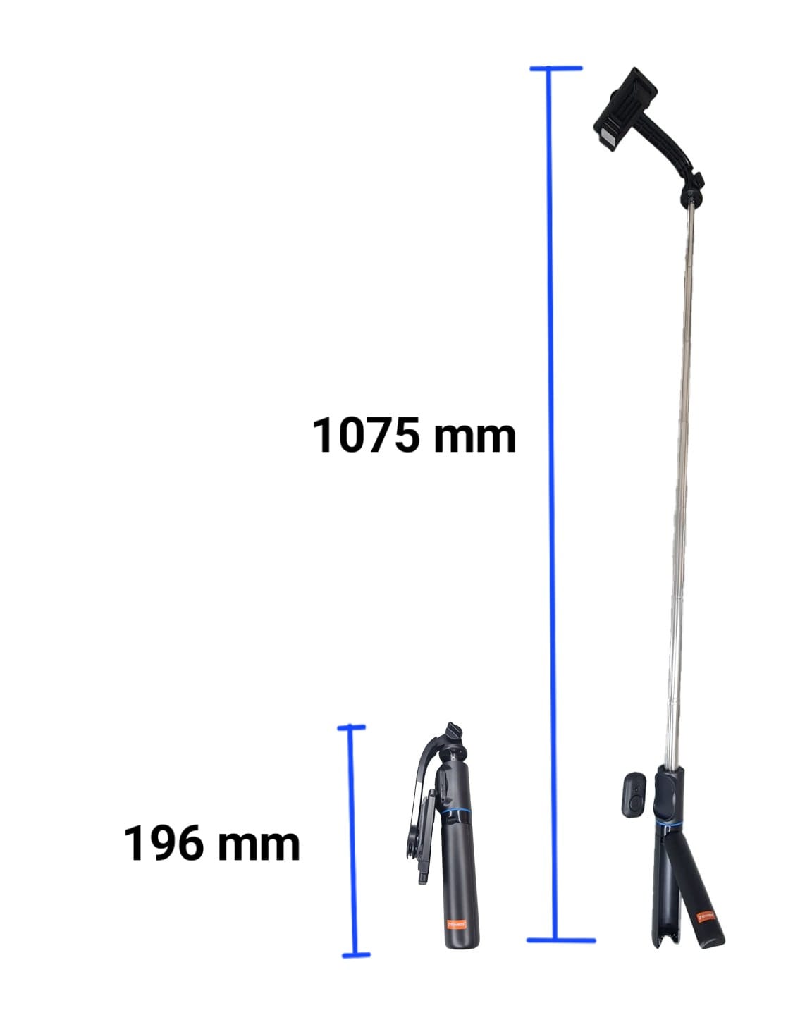 Premium 5-in-1 Selfie Stick & Statief met Bluetooth Remote & Afneembare Houder - Uitschuifbaar tot 107cm - Zwart Selfie Tripod