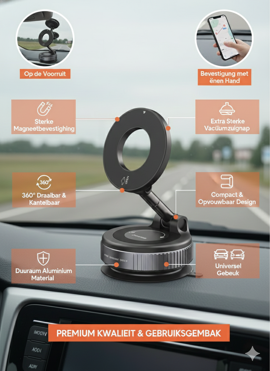Magnetic vacuum Holder, Car Phone holder