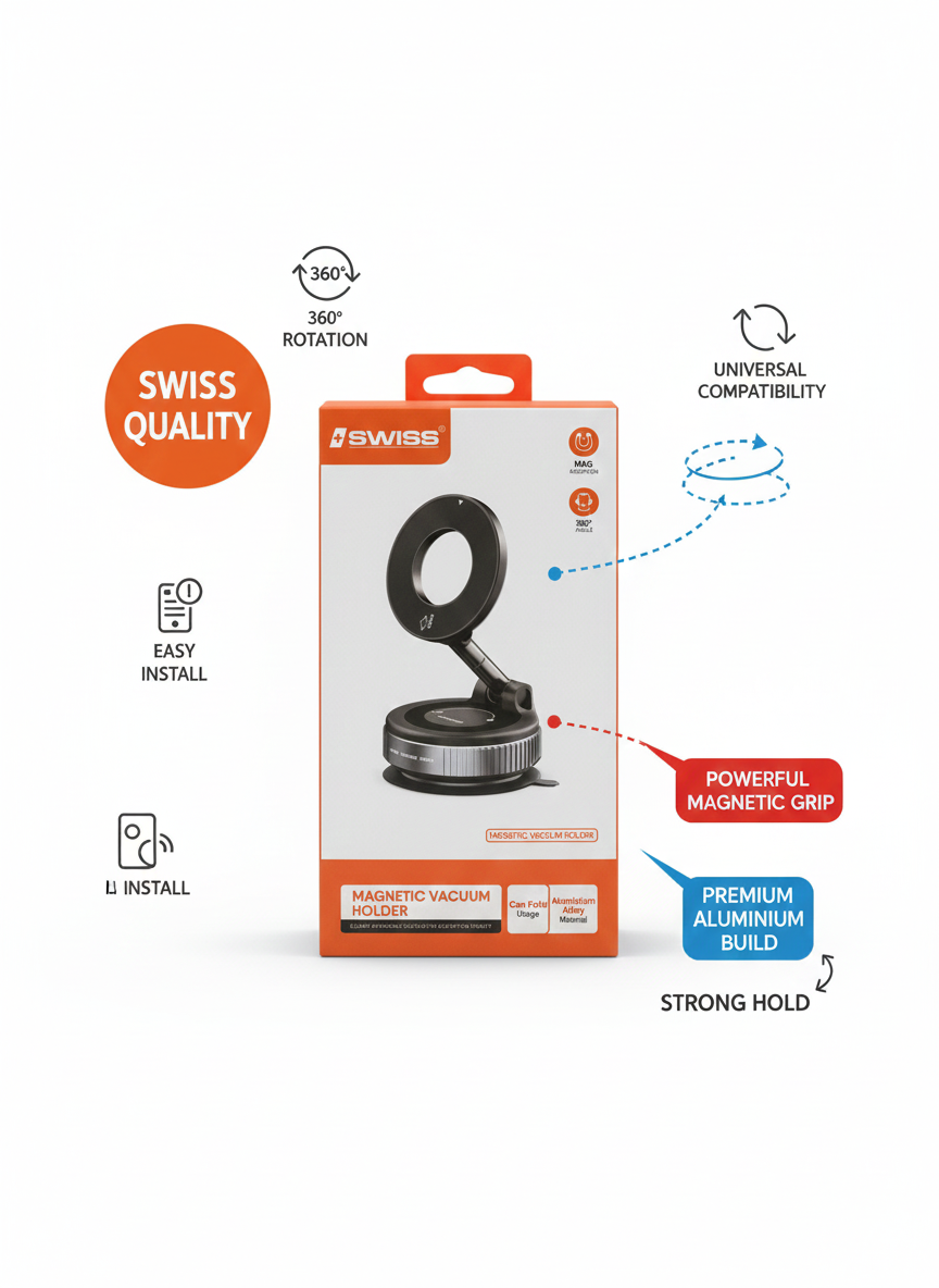 Magnetic vacuum Holder, Car Phone holder